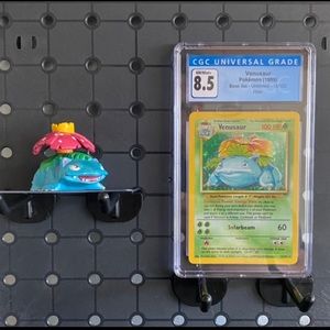 CGC Graded (8.5) Base Set Venusaur & Authentic TOMY Pokémon Figure